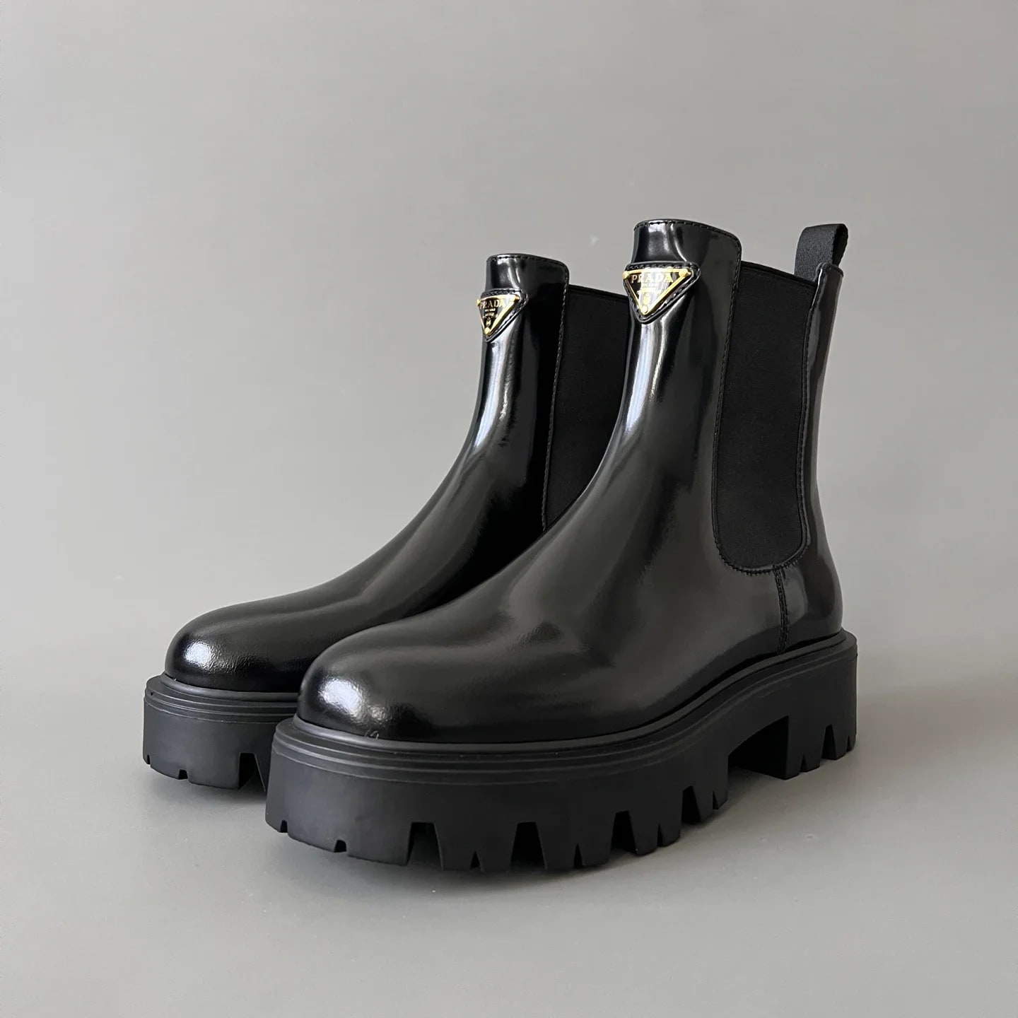 Prada Brushed Leather Chelsea Boots