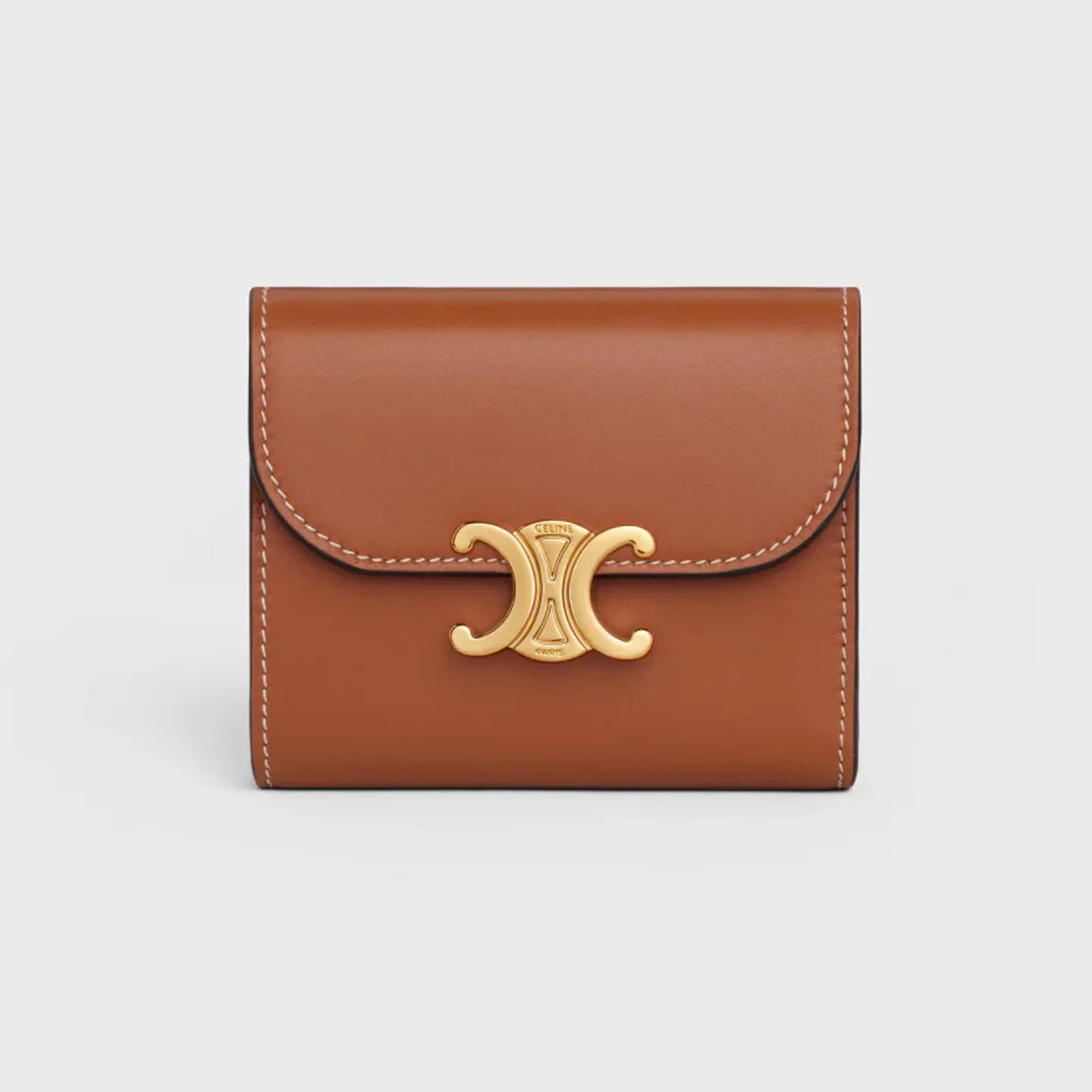 CELINE Small Flap Wallet TRIOMPHE IN Shiny Smooth Lambskin