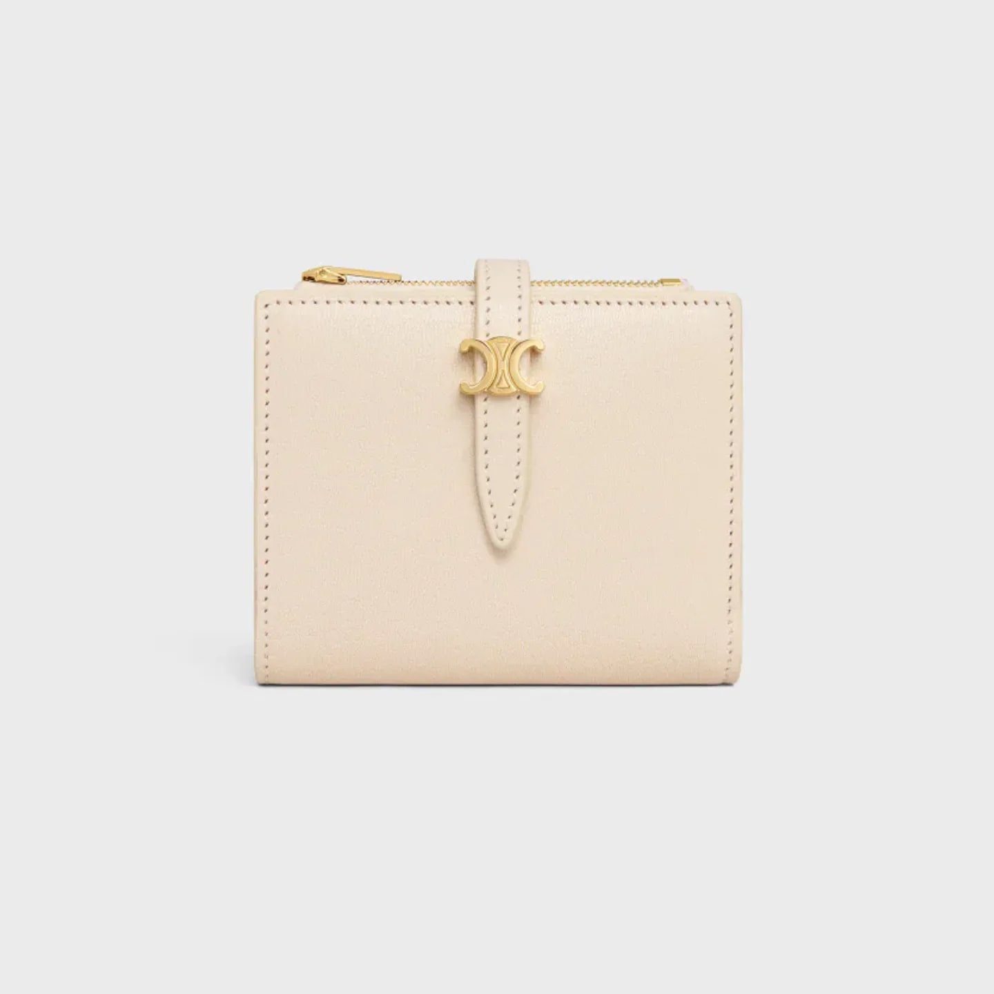 CELINE COMPACT WALLET TRIOMPHE PONTET IN GOATSKIN