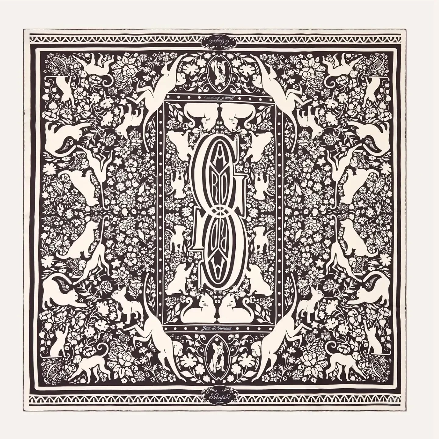 Goyard Jeux d'Animaux scarf