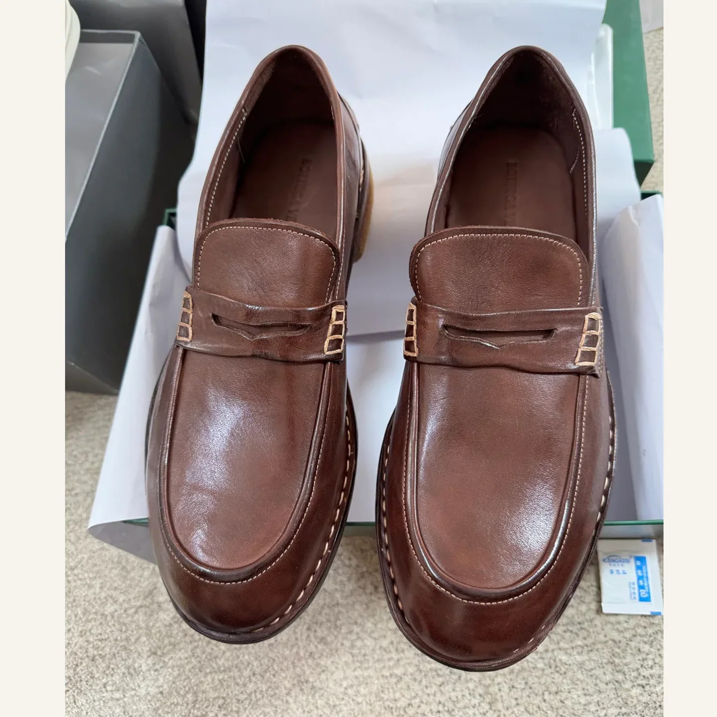 Bottega Veneta Washed-leather Penny Loafer