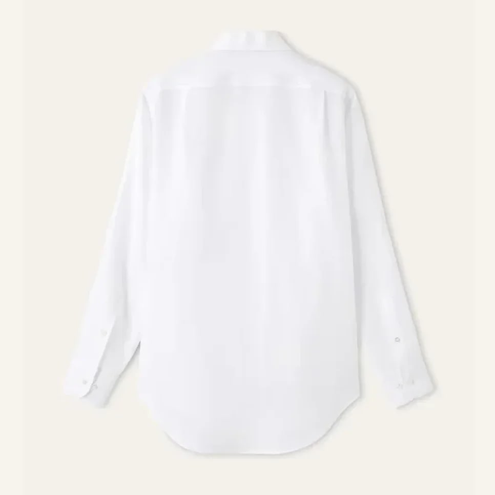 Loro Piana André 光學白亞麻恤衫