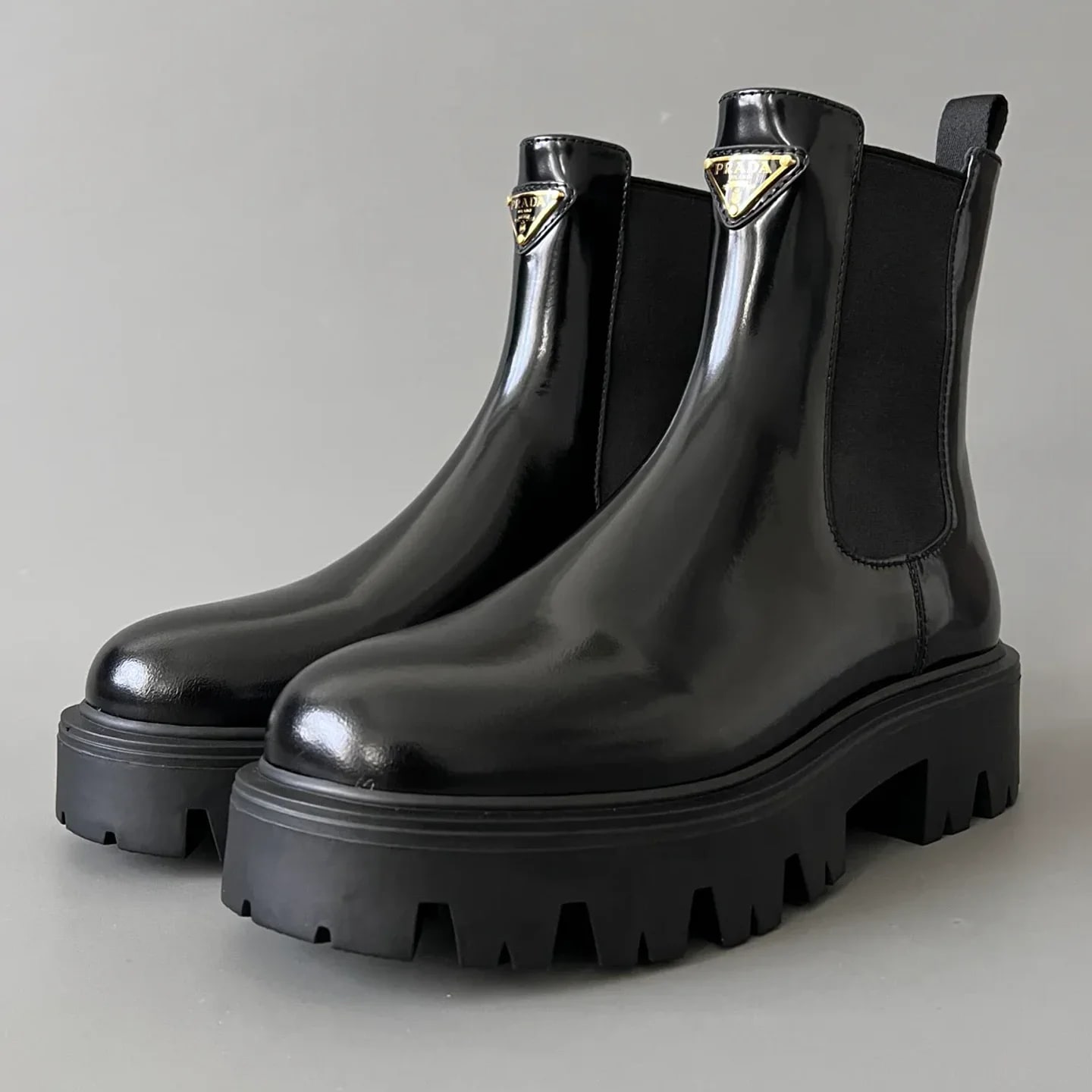 Prada Brushed Leather Chelsea Boots