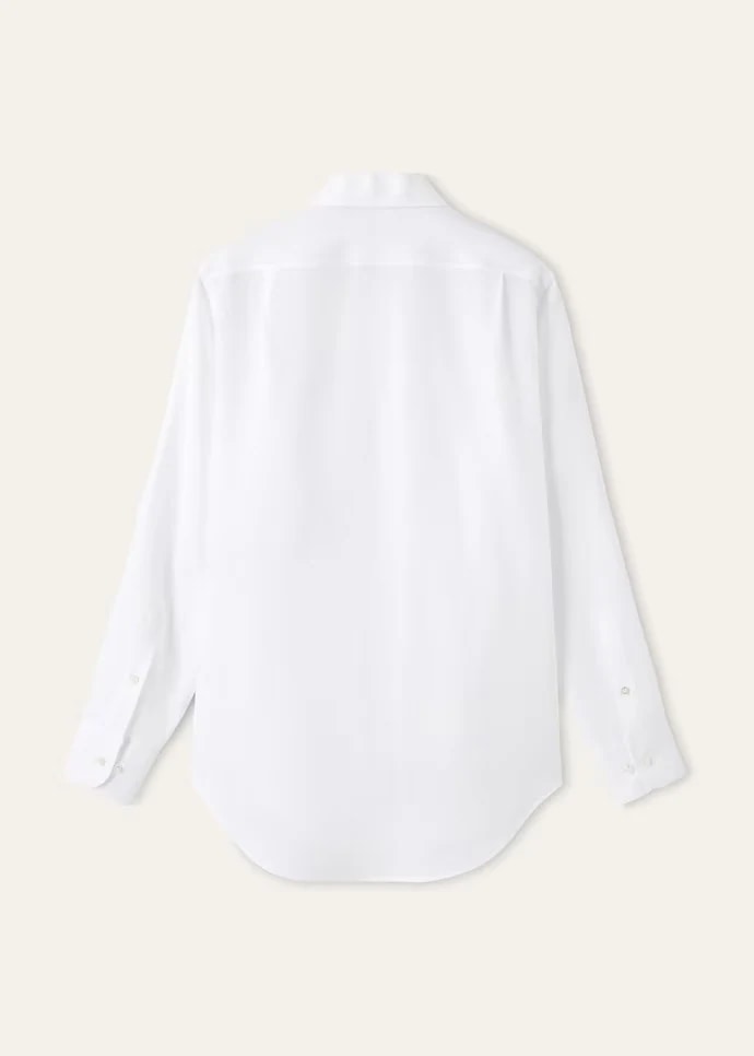 Loro Piana André 光學白亞麻恤衫
