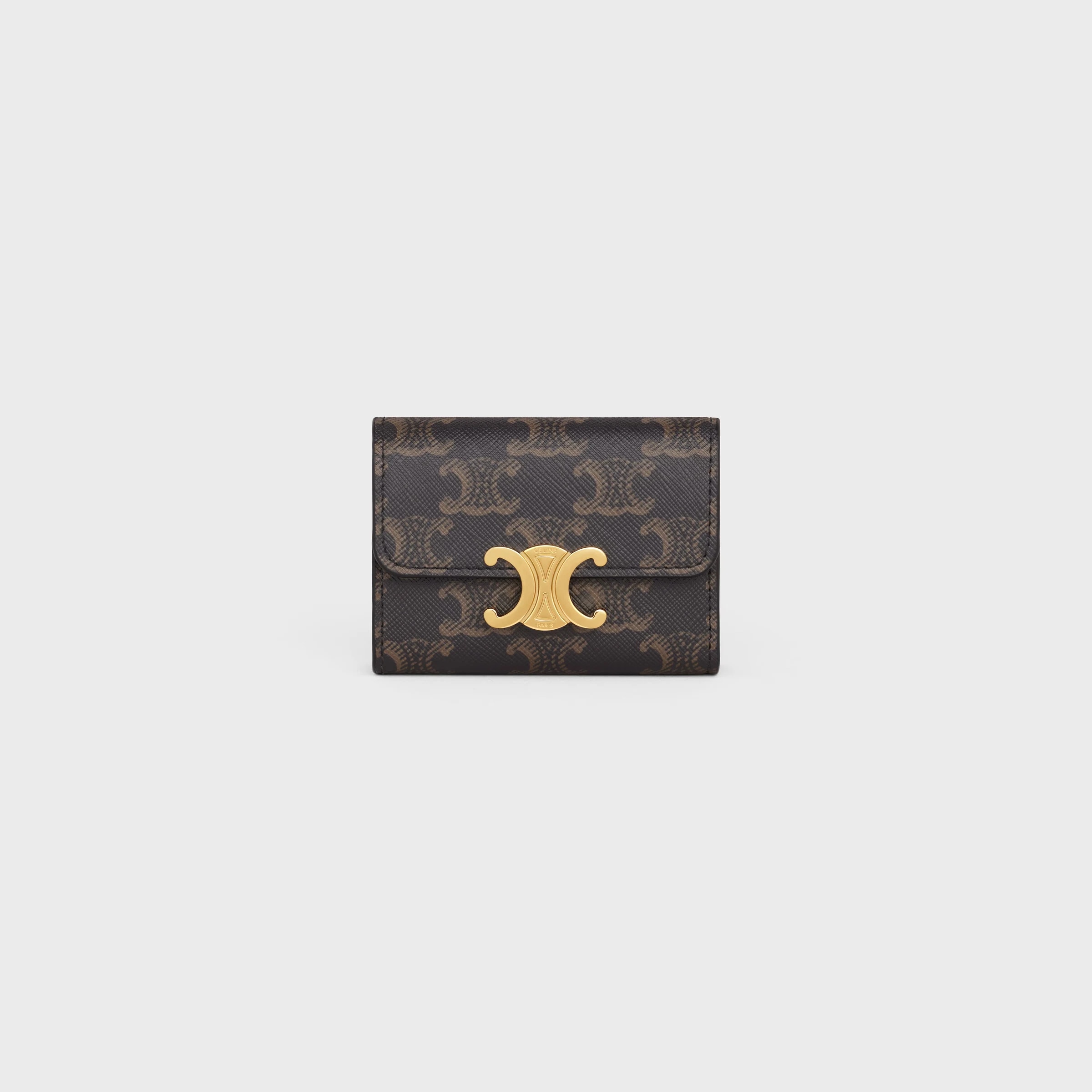 CELINE COMPACT WALLET WITH COIN TRIOMPHE IN triomphe canvas