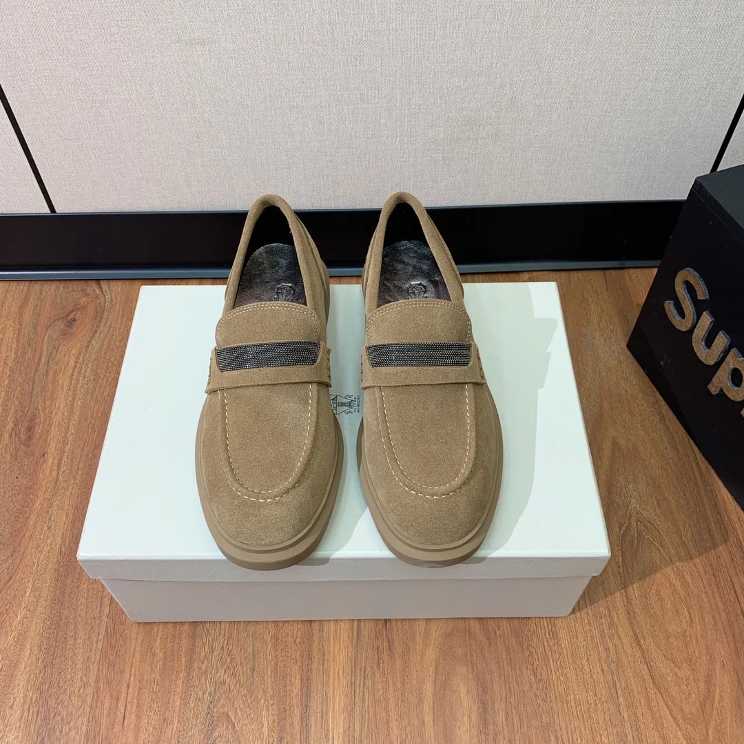 Brunello Cucinelli Suede Penny Loafer