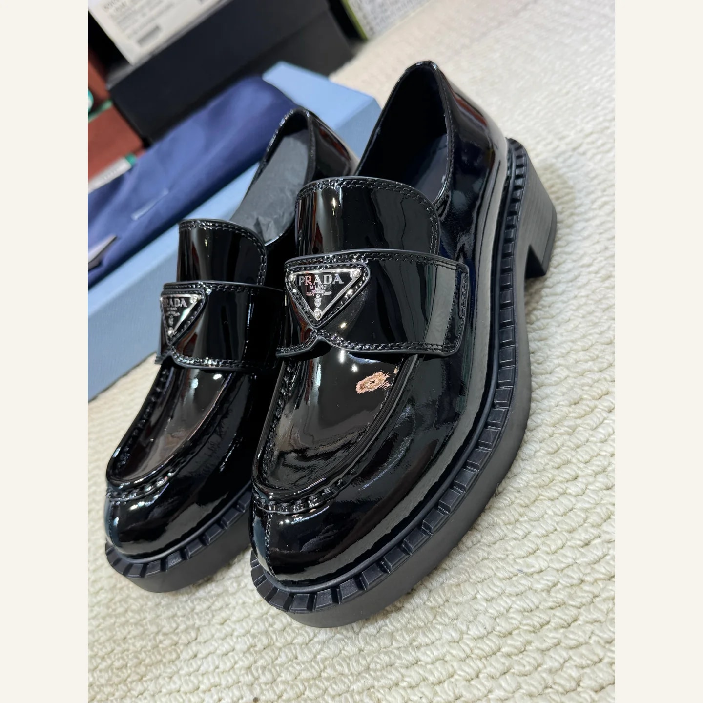 Prada Monolith Patent Loafer
