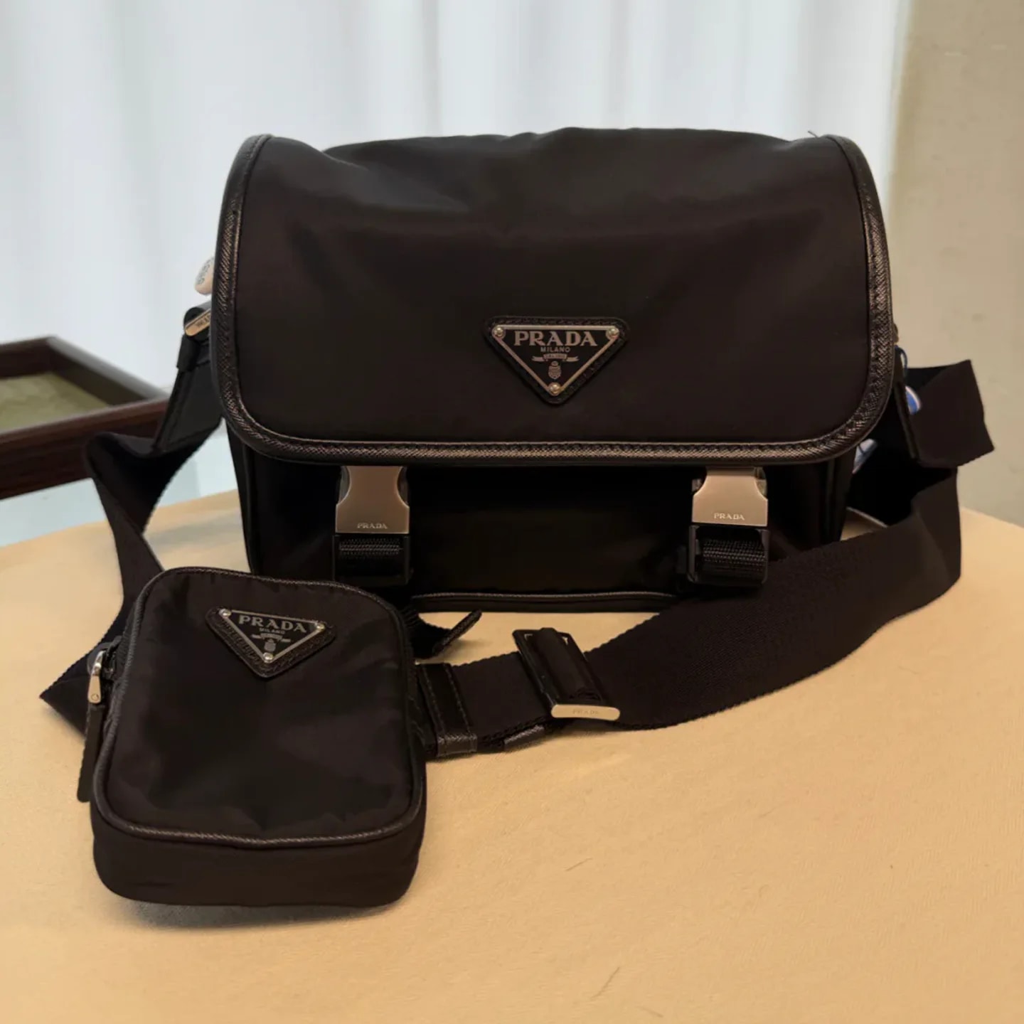 Prada Re-Nylon and Saffiano Leather Shoulder Bag