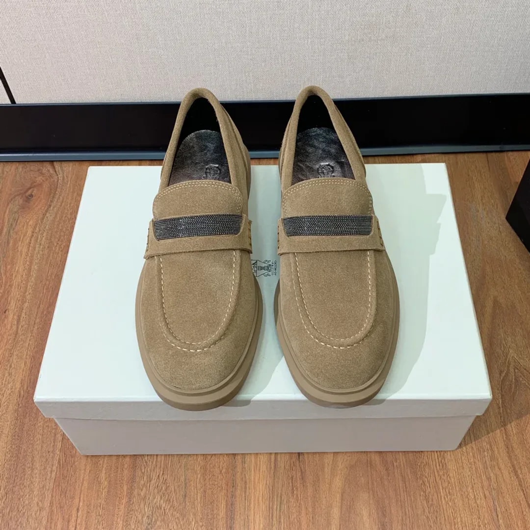 Brunello Cucinelli Suede Penny Loafer