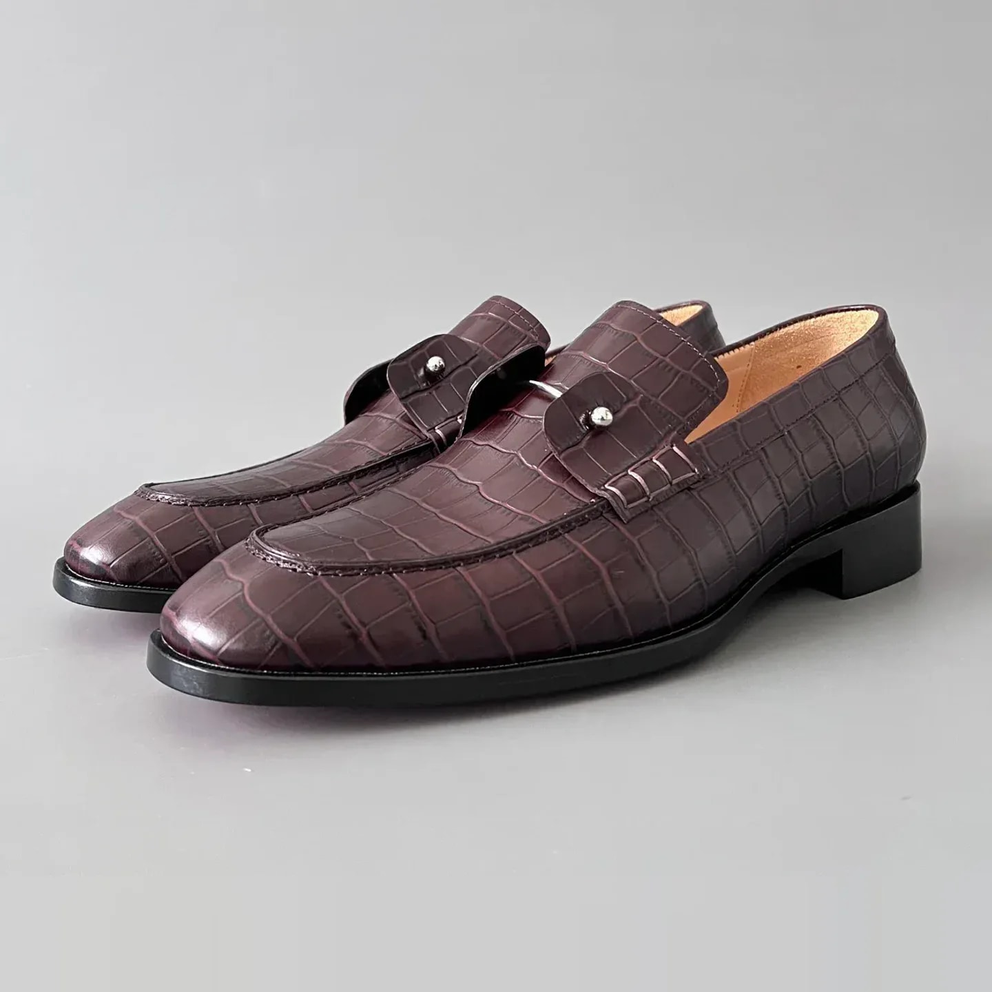 Christian Louboutin Chambelimoc Croc-Embossed Loafer
