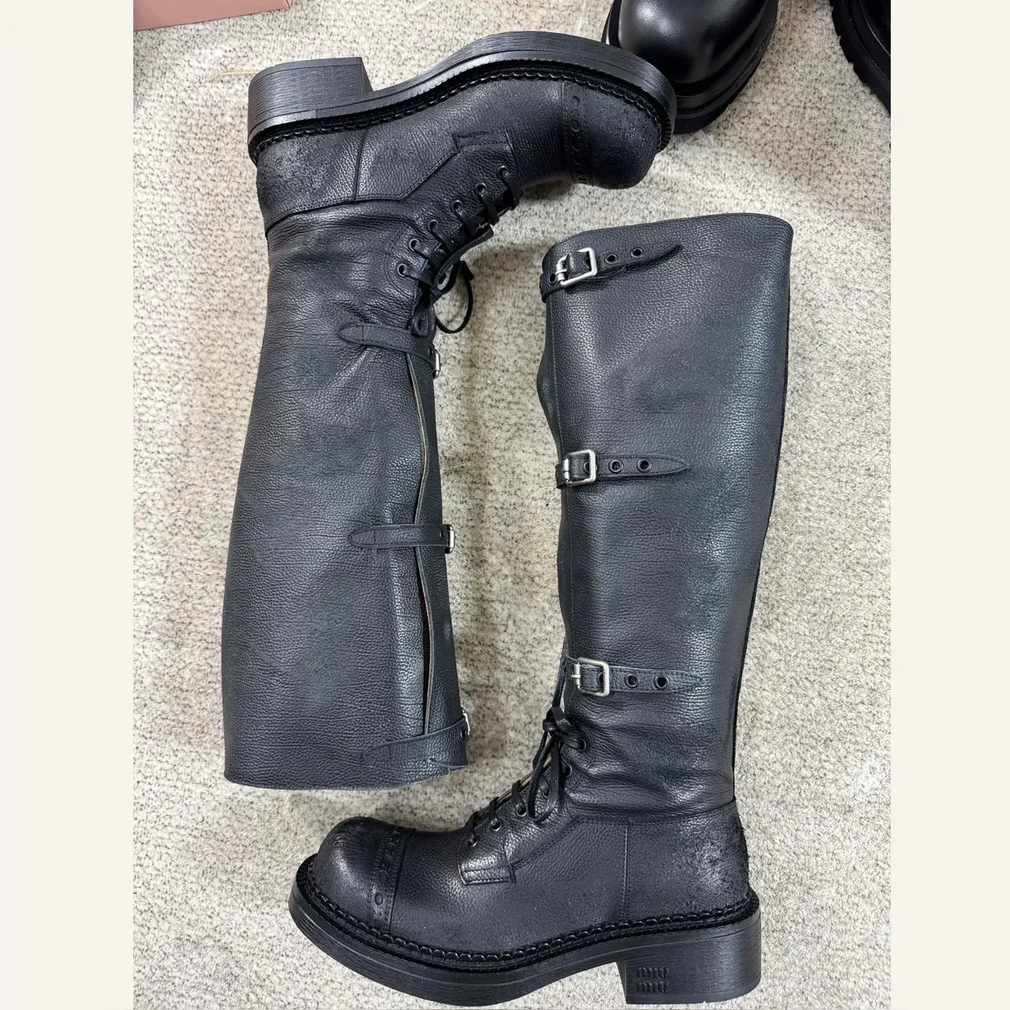 Miu Miu Buckle Biker Boot