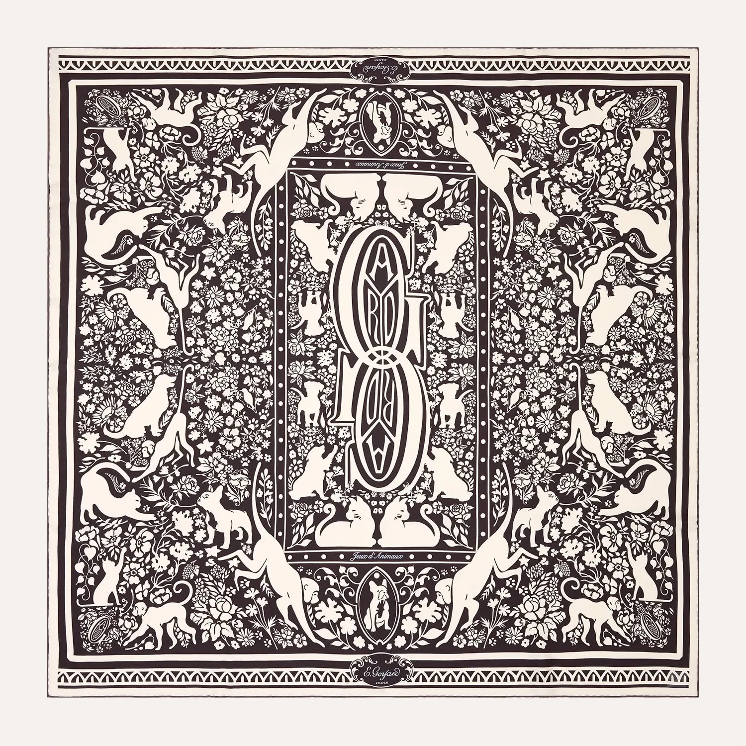Goyard Jeux d'Animaux scarf