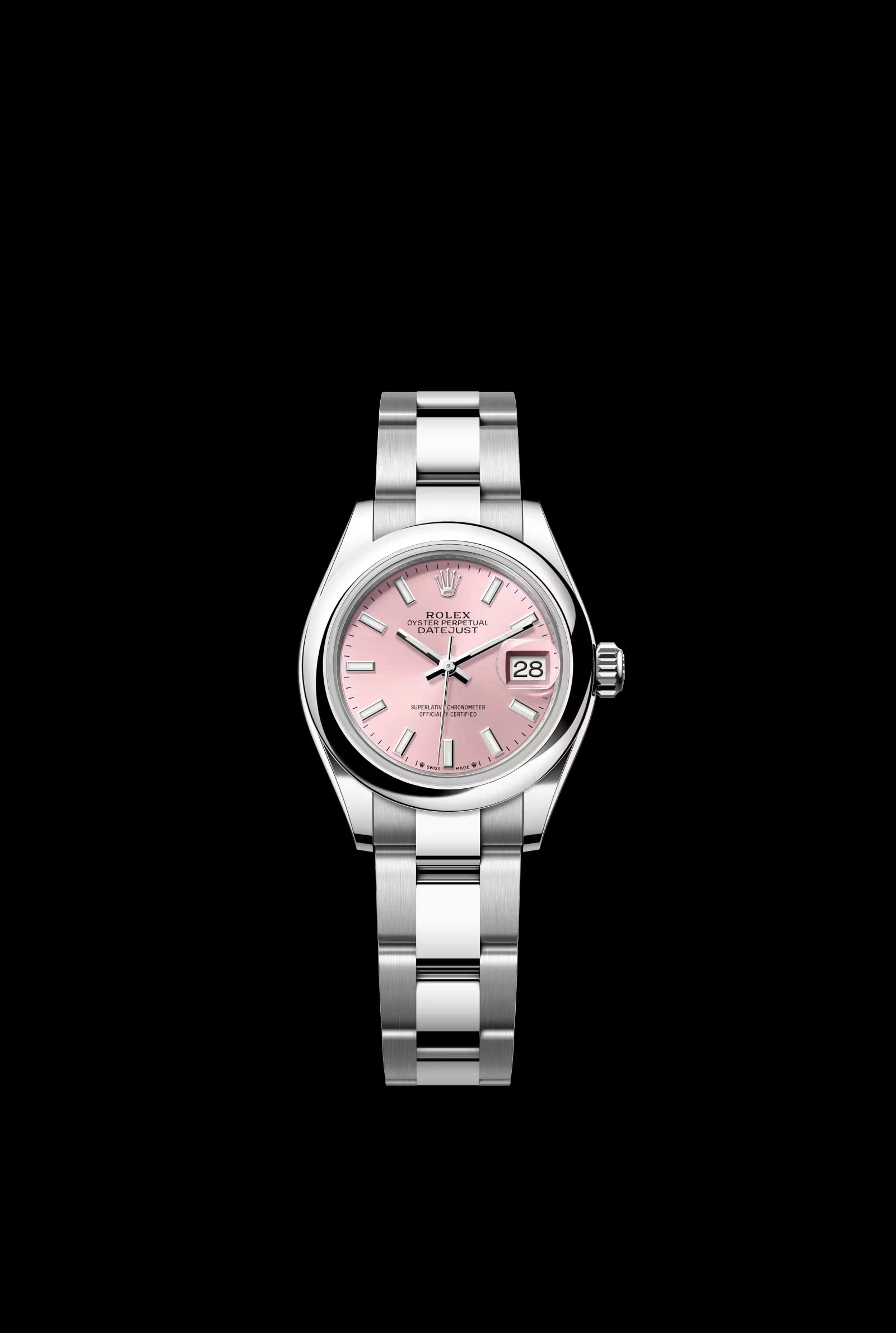 Rolex Lady-Datejust 28 粉紅色錶面腕錶
