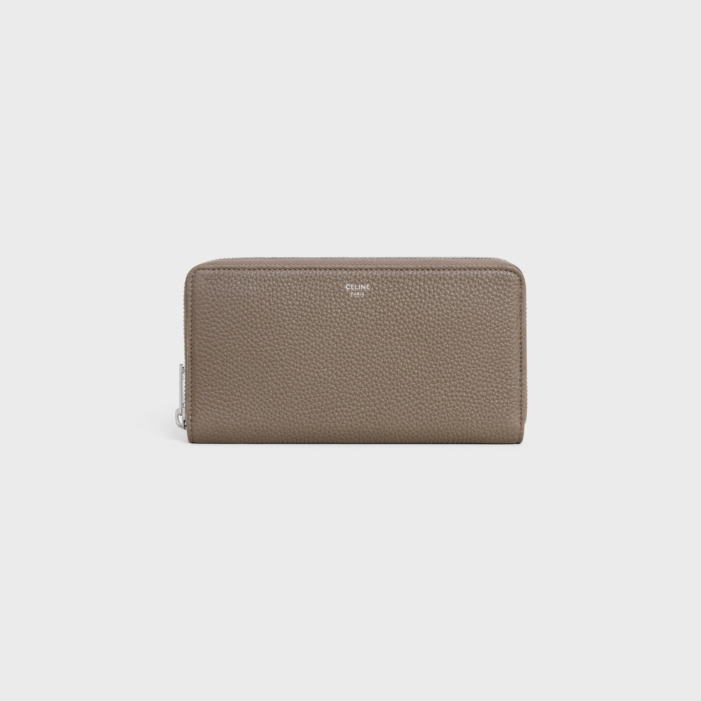 CELINE Large zipped wallet IN GRAINED CALFSKIN