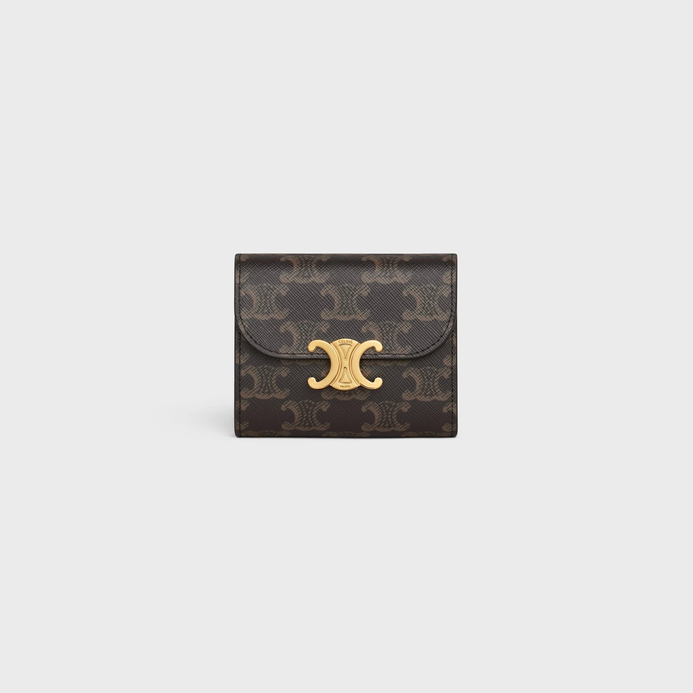 CELINE Small Flap Wallet TRIOMPHE IN Triomphe Canvas