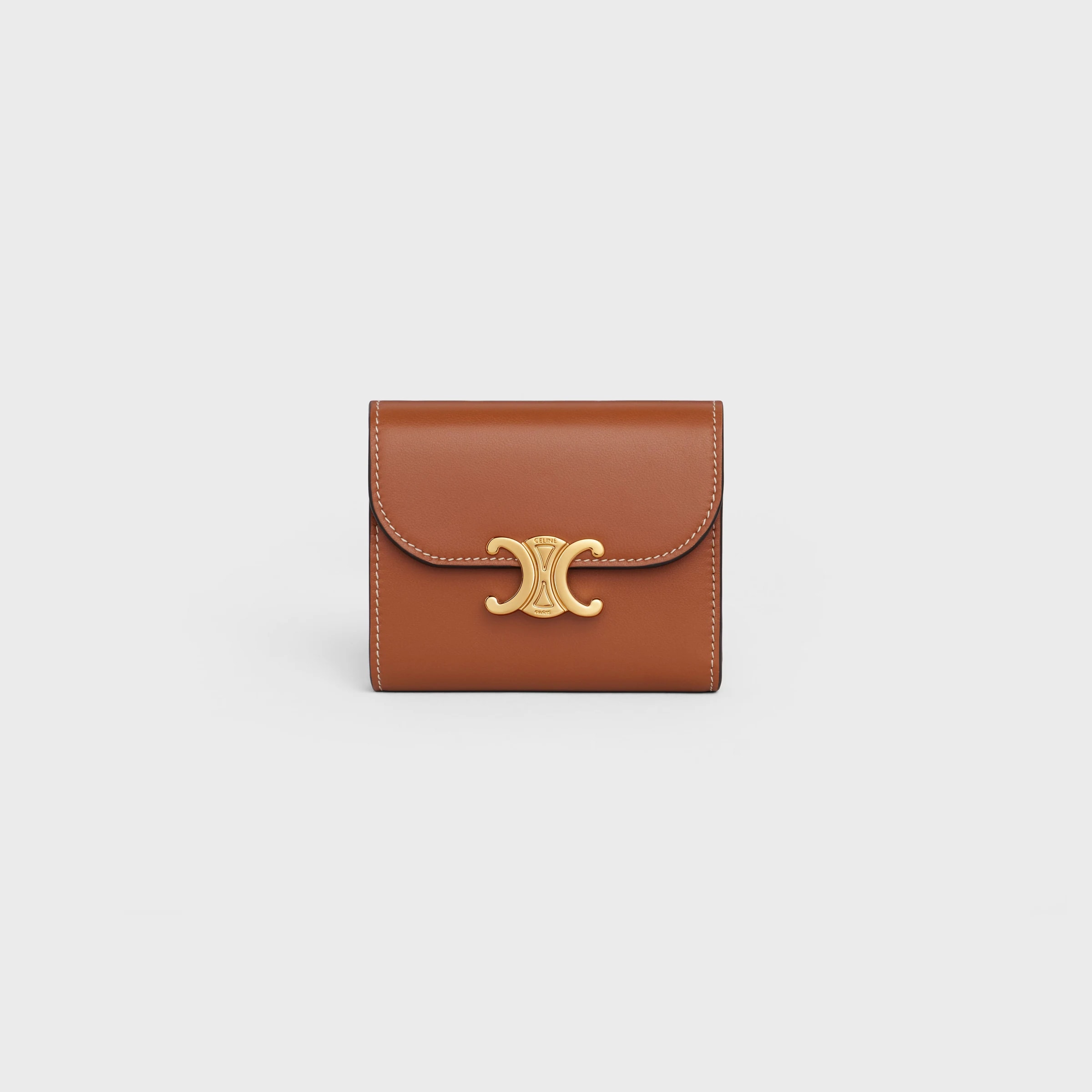 CELINE Small Flap Wallet TRIOMPHE IN Shiny Smooth Lambskin