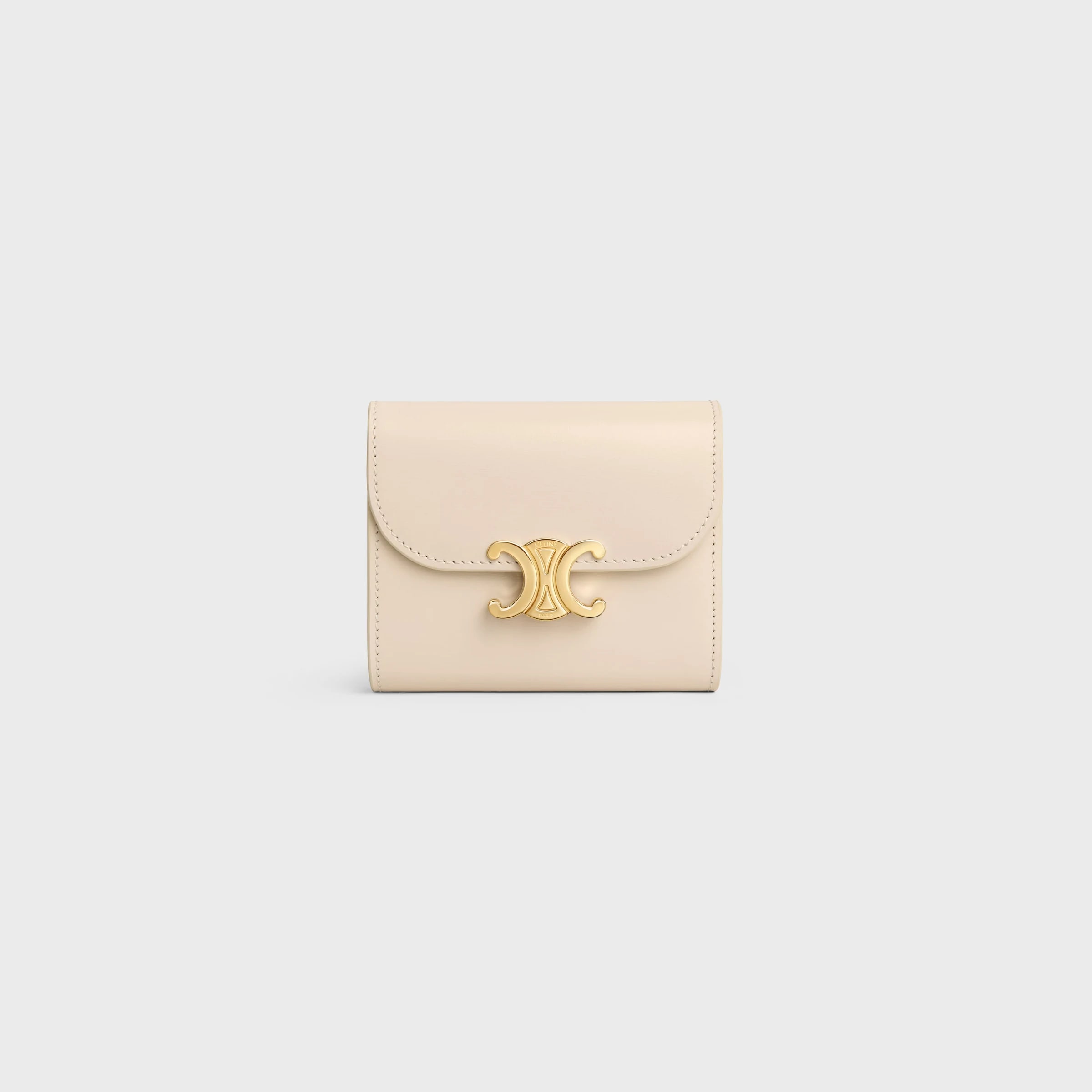 CELINE Small Flap Wallet TRIOMPHE IN Shiny calfskin