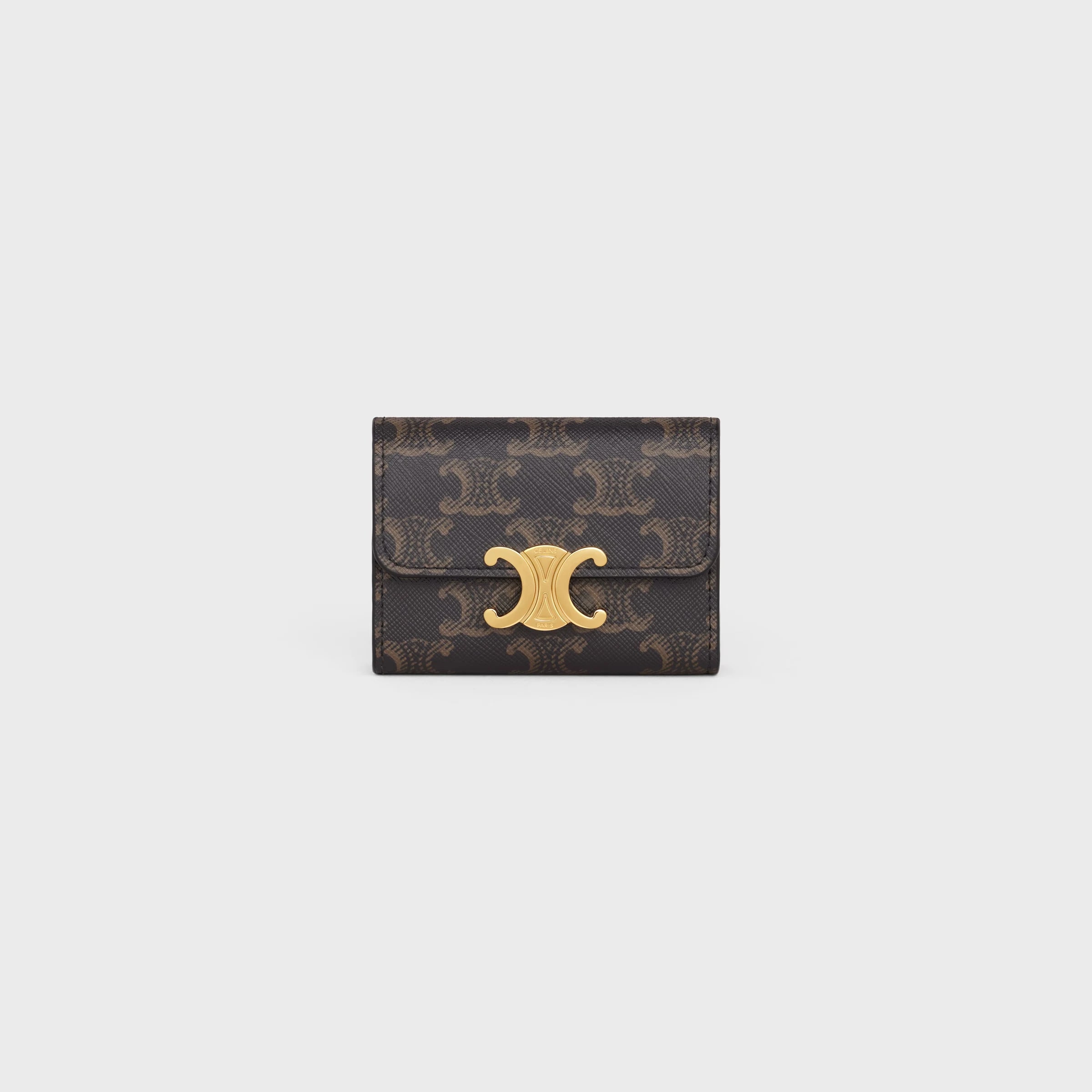 CELINE COMPACT WALLET WITH COIN TRIOMPHE IN triomphe canvas