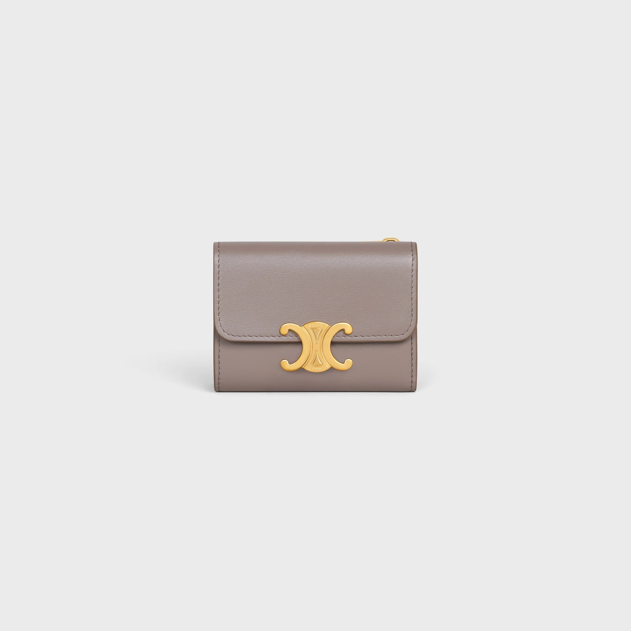 CELINE COMPACT WALLET WITH COIN TRIOMPHE IN Shiny calfskin