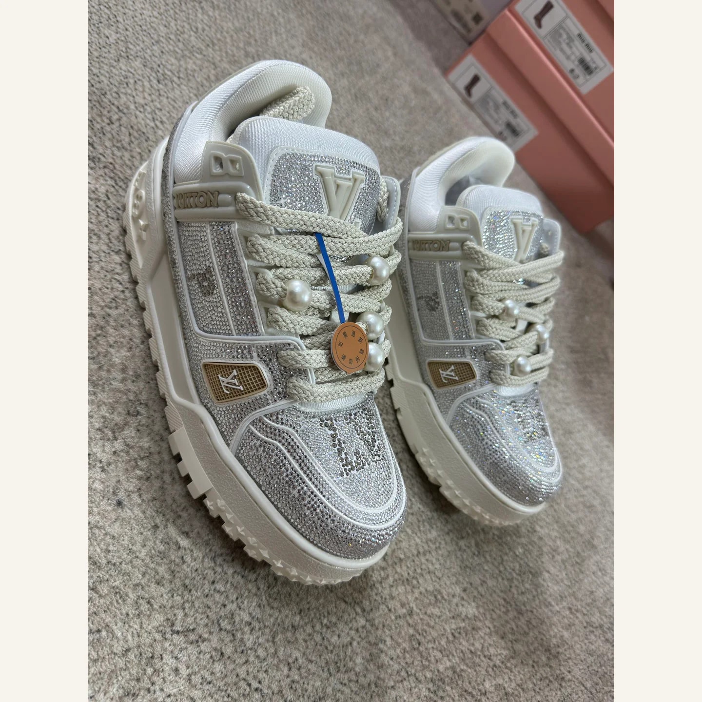 Louis Vuitton Crystal LV Trainer Sneaker