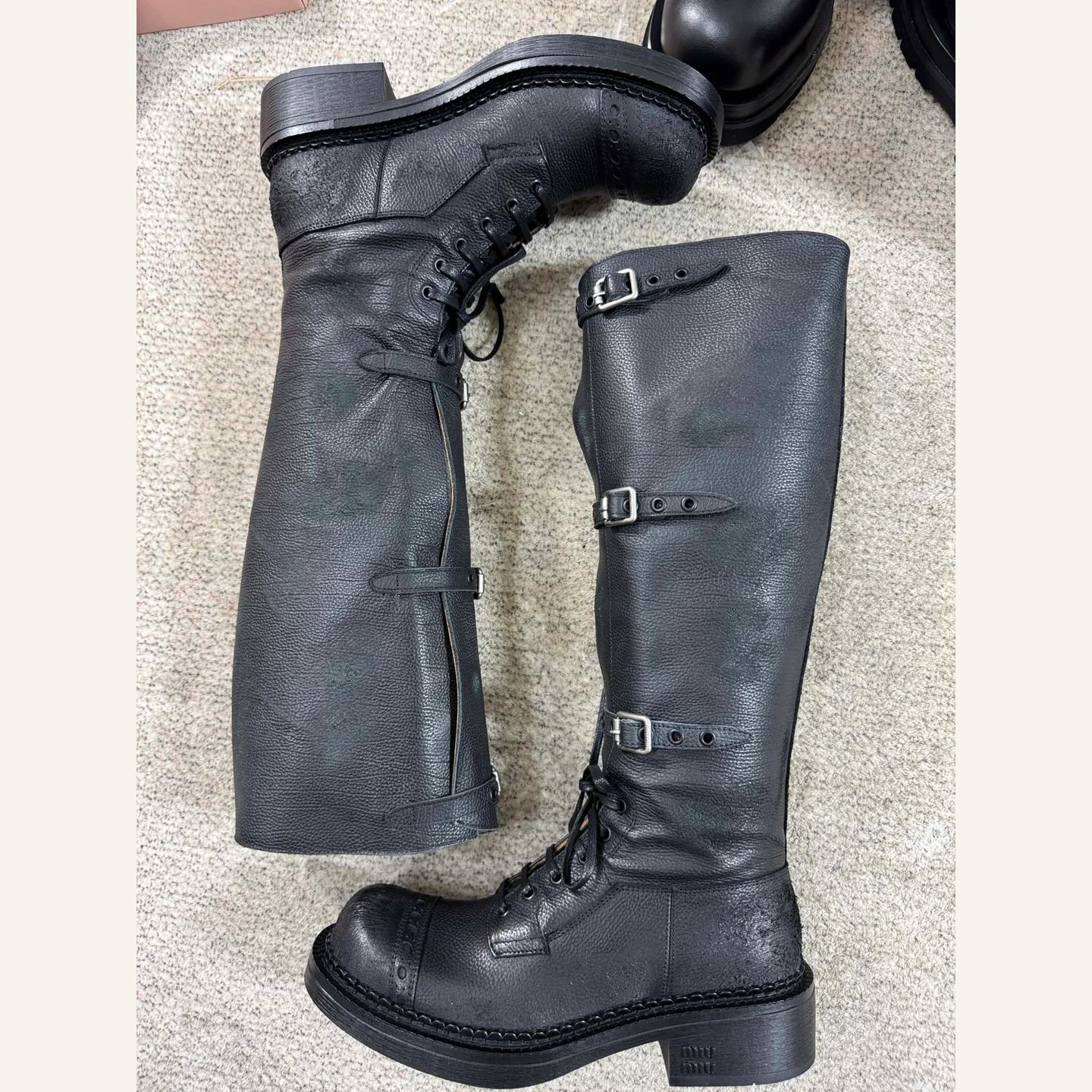 Miu Miu Buckle Biker Boot