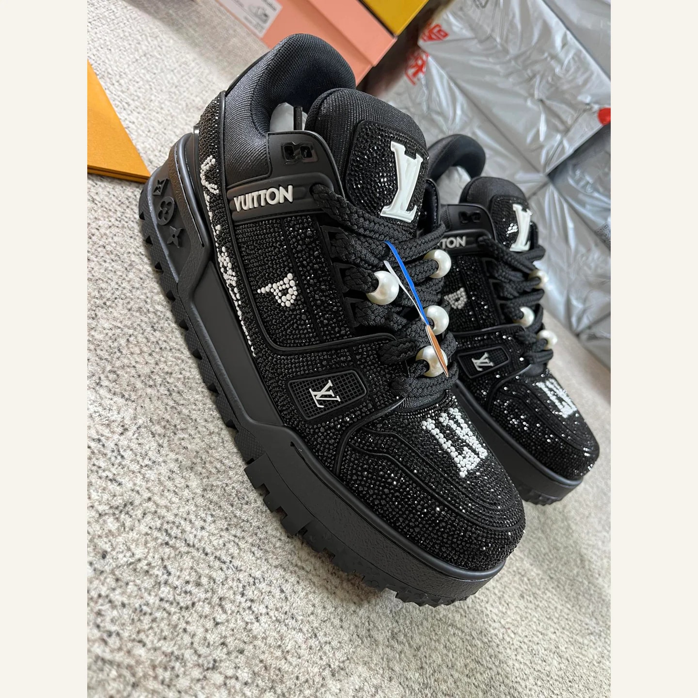 Louis Vuitton Crystal LV Trainer Sneaker