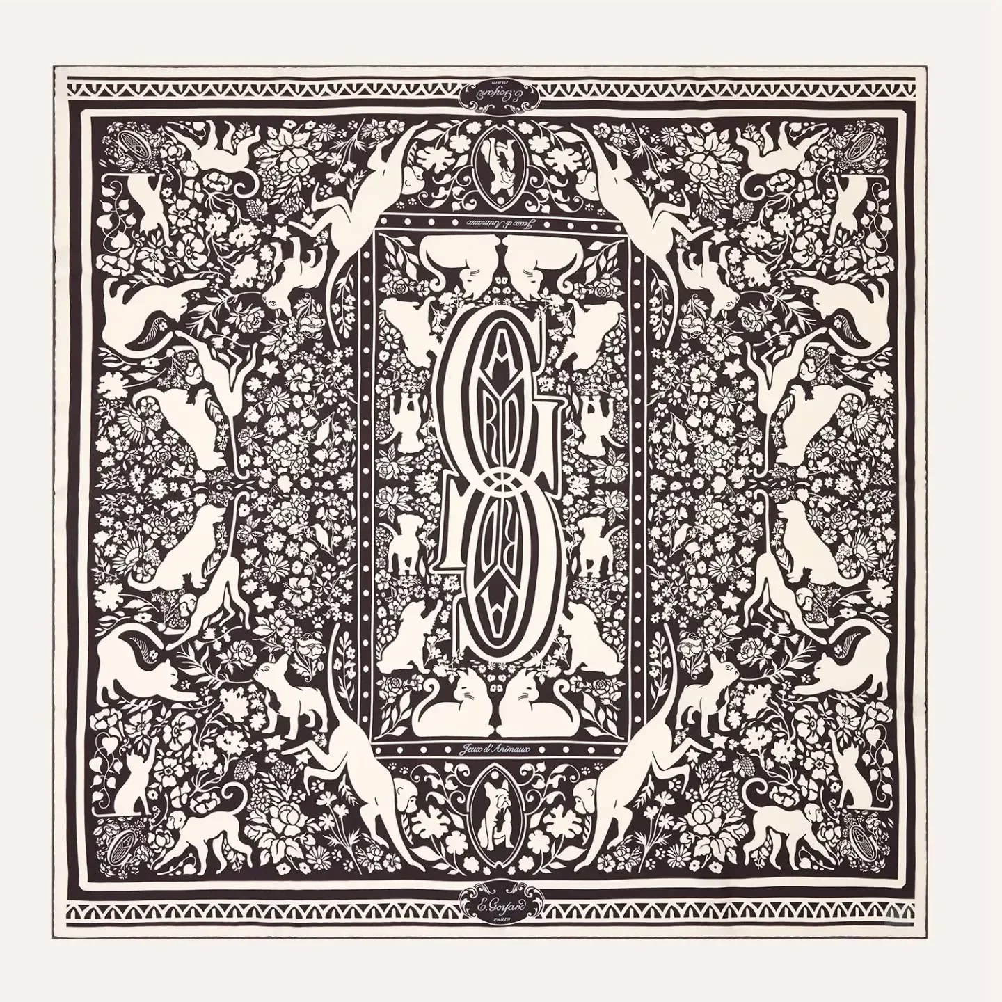 Goyard Jeux d'Animaux scarf