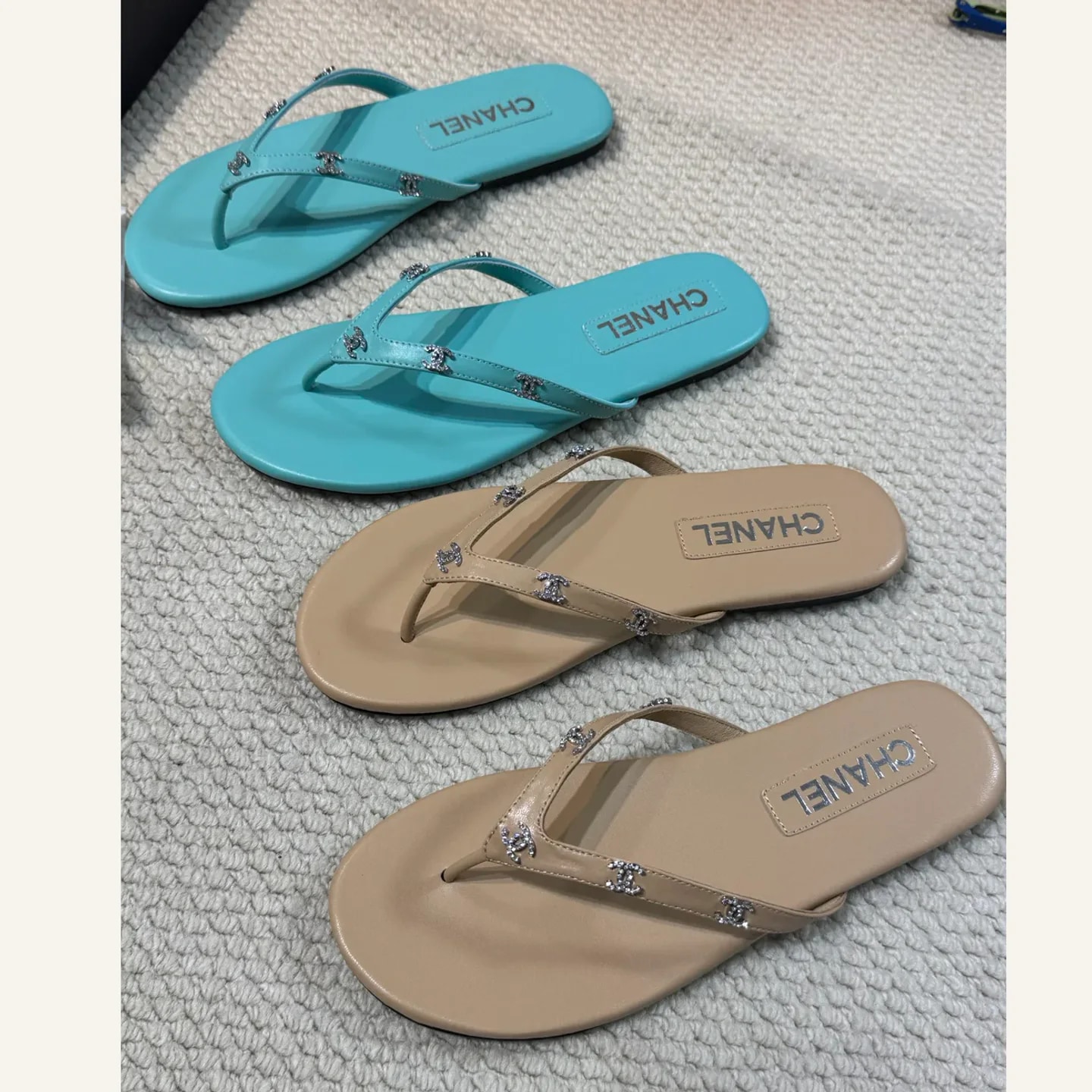 CHANEL Crystal CC Flip-flop Sandal