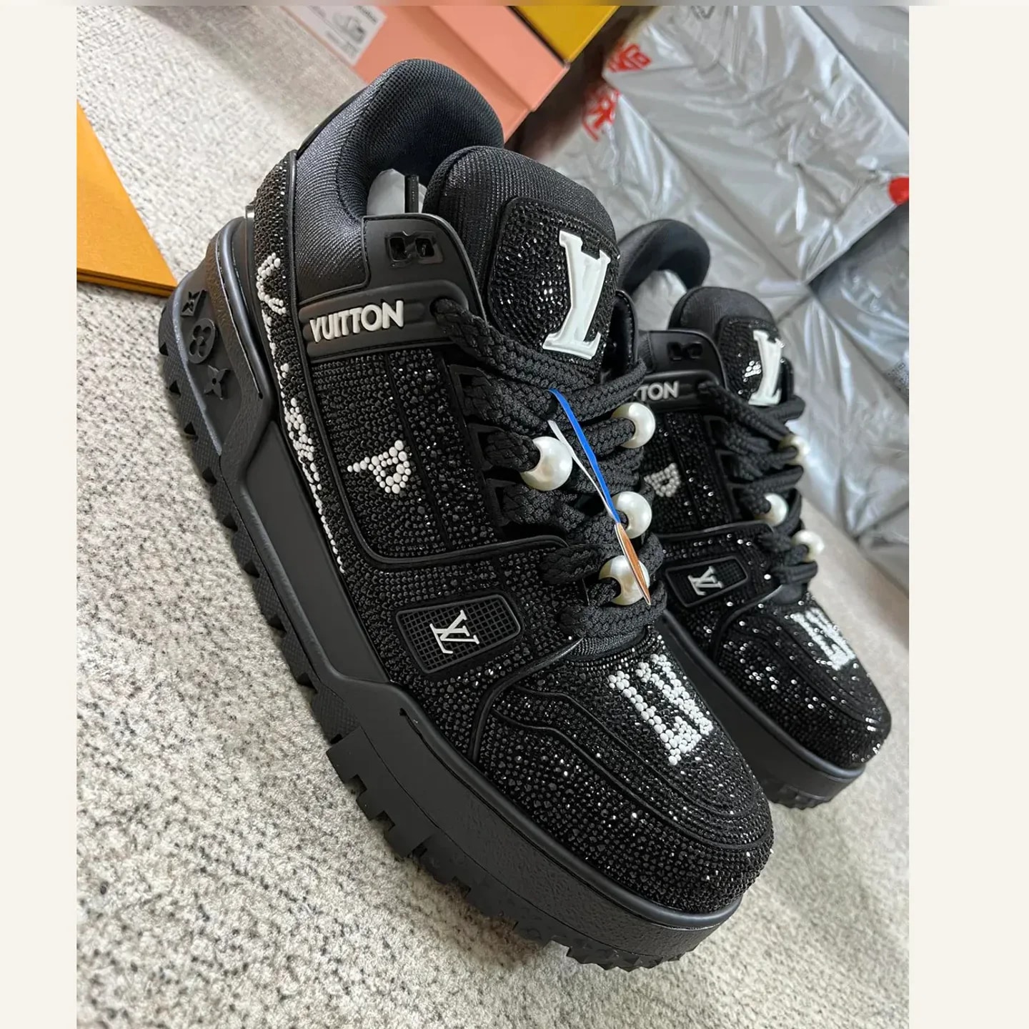 Louis Vuitton Crystal LV Trainer Sneaker