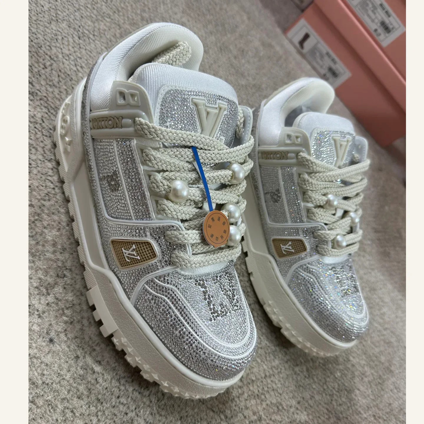 Louis Vuitton Crystal LV Trainer Sneaker