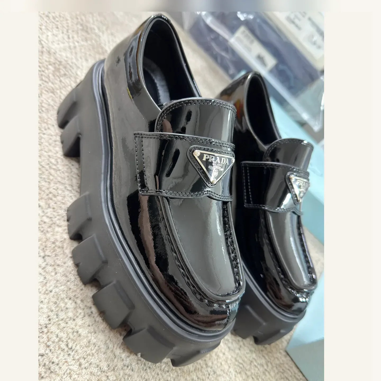 Prada Monolith Patent Loafer