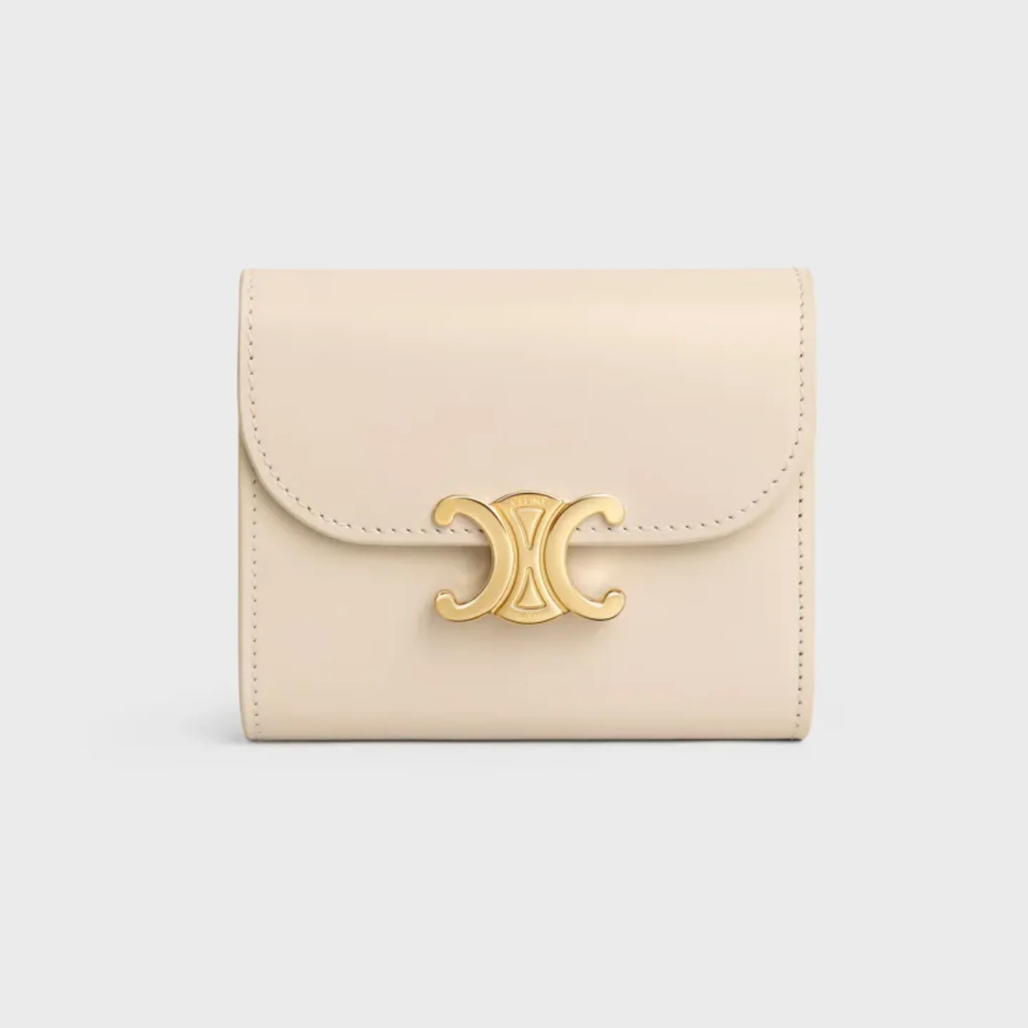 CELINE Small Flap Wallet TRIOMPHE IN Shiny calfskin