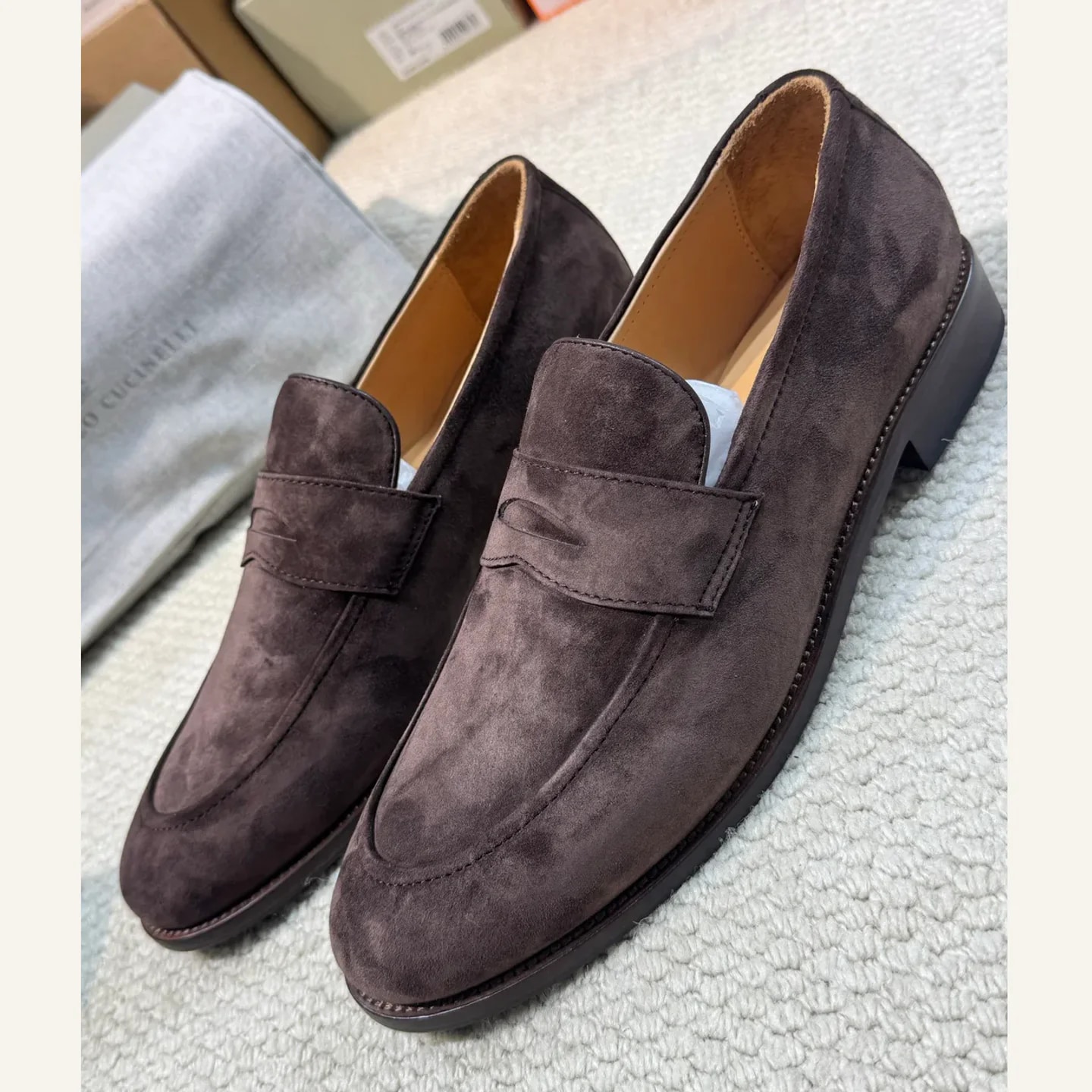 Brunello Cucinelli Suede Penny Loafer